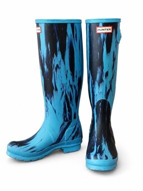 Hunter Blue Nightfall Limited Release Tall Wellington Rain Boots NWOT Size 8